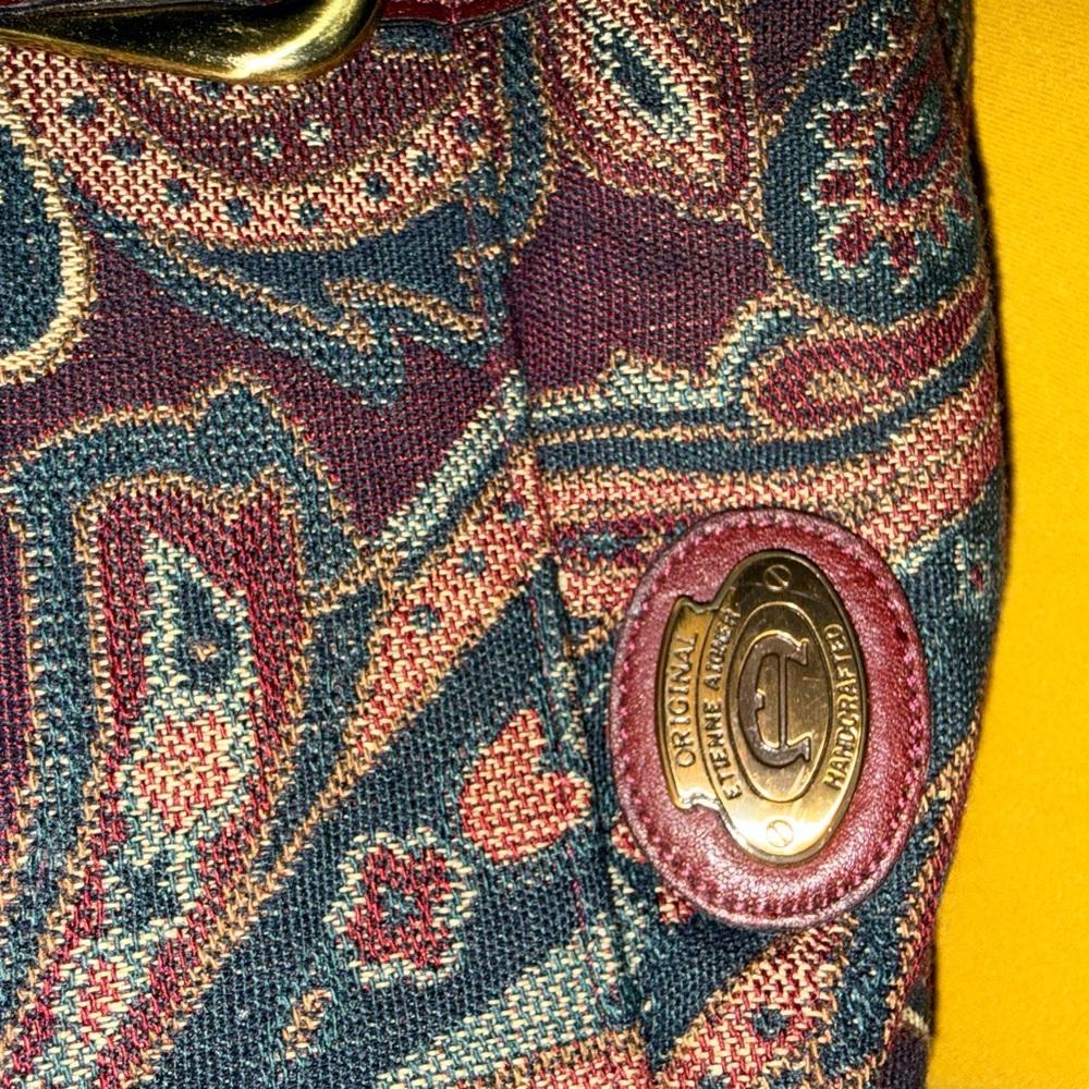 Etienne Aigner Paisley Jacquard Shoulder Bag - Burgundy, Teal, Gold